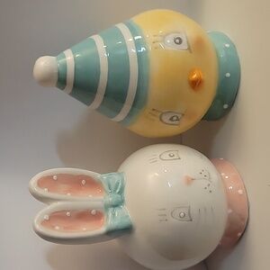 Johanna Parker Transpac Easter Bunny and Chick  Salt & Pepper Shaker Set.